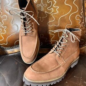 NWOB $165 MSRP Flag LTD. Men’s Marsen Moc Toe Leather Boots – Mahogany – Size 13